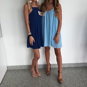 Baby blue pleated dress